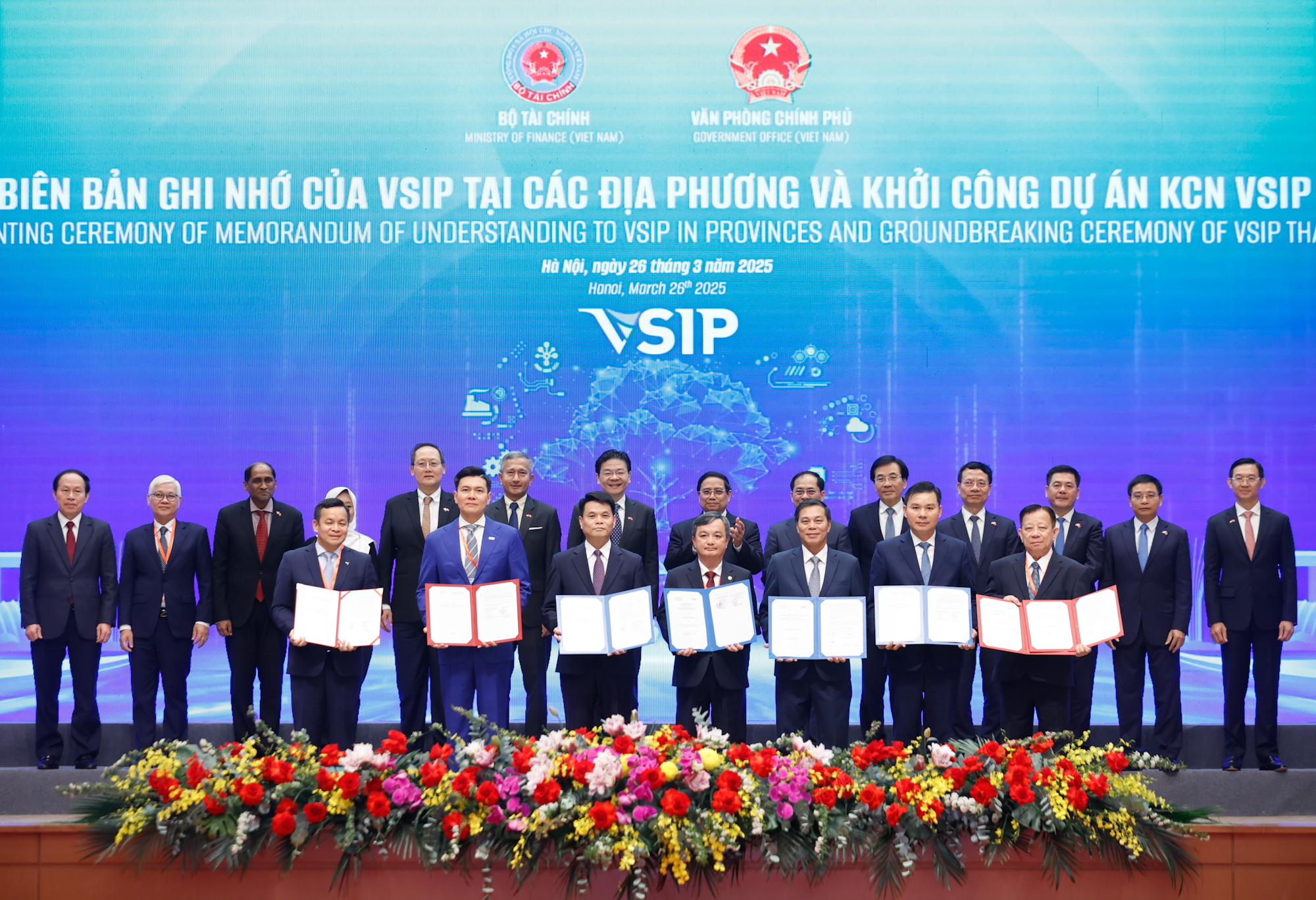 VSIP WAS AWARDED FOUR MEMORANDUMS OF UNDERSTANDING (MOUS) FOR POTENTIAL PROJECTS AND VSIP THAI BINH GROUNDBREAKING CEREMONY DURING THE STATE-LEVEL EVENT IN HANOI